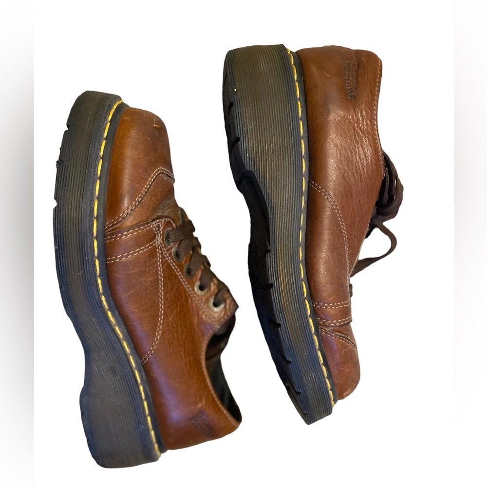 Dr. Martens Chestnut Leather Platform Shoes